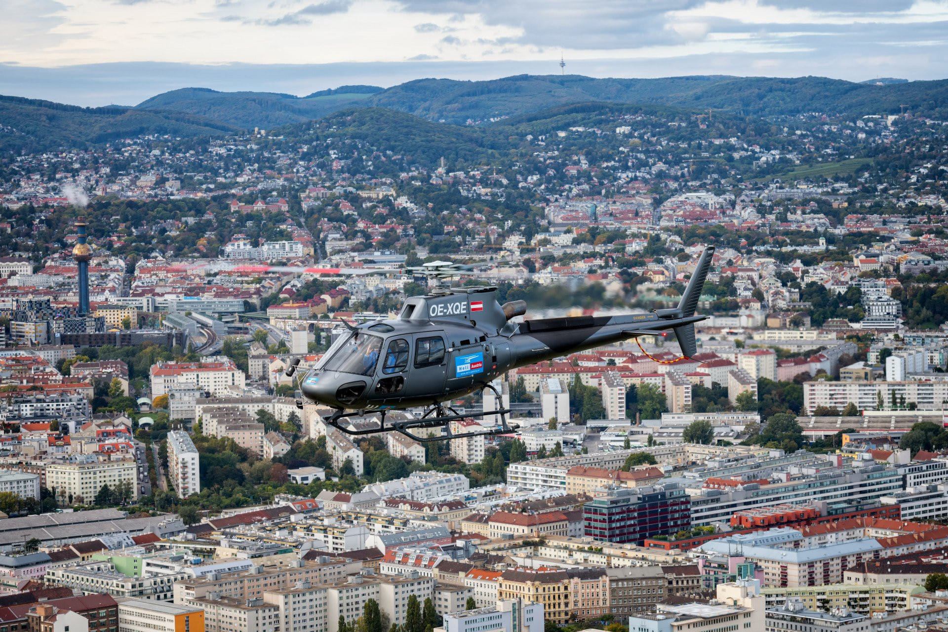Wien entlang der Donau im Hubschrauber (2 Sitze)