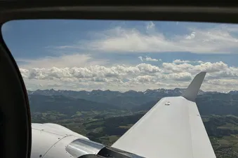 Direkte Sicht auf die Alpen