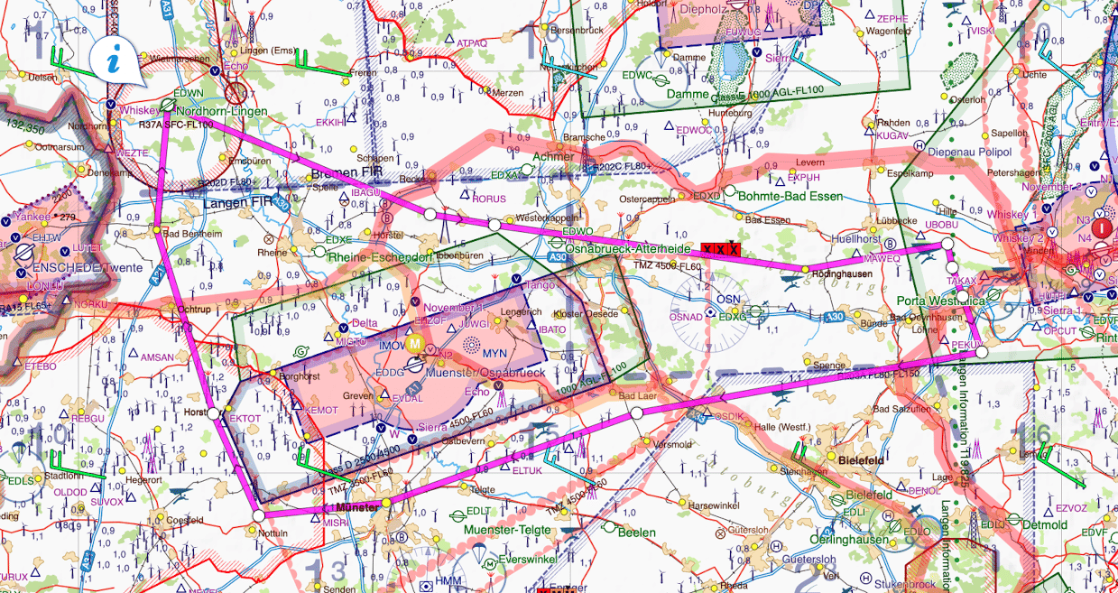 Flugroute (kann aber leicht angepasst werden :-)))