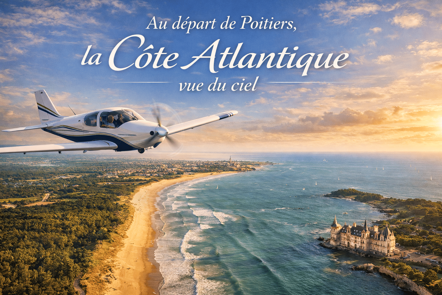 Au départ de Poitiers, la Côte Atlantique vue du ciel
