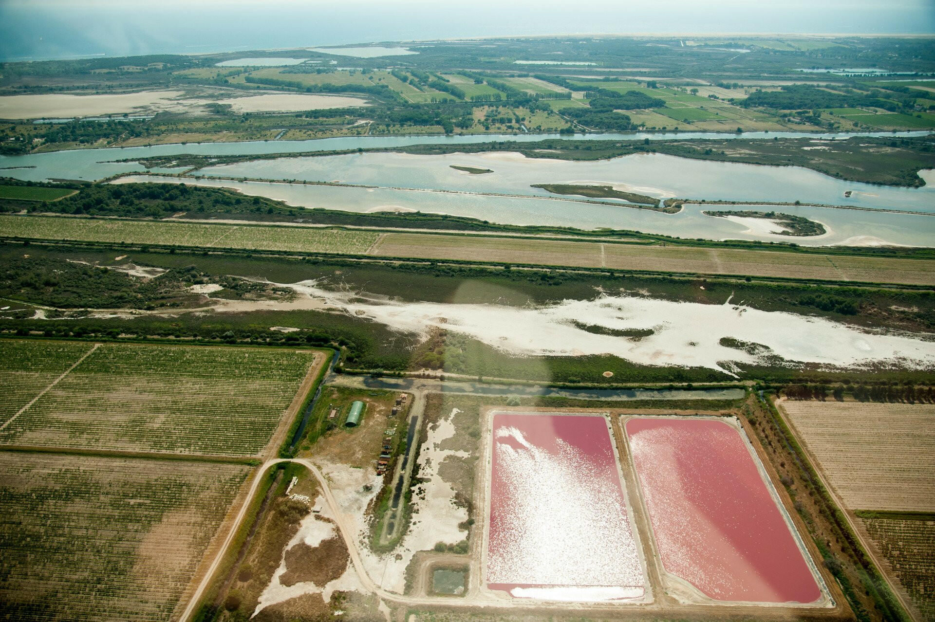 Vol Hélico  - Salins du Midi, Littoral, St-Marie-de-la-Mer