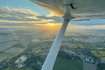 Flug über dem Nationalpark (Sächsische Schweiz) + Dresden