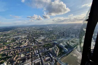 Helicopter flight over London from Denham