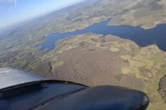 Vue aérienne de Pannecières