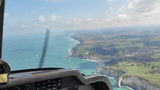 Étretat puis pont de Normandie en avion