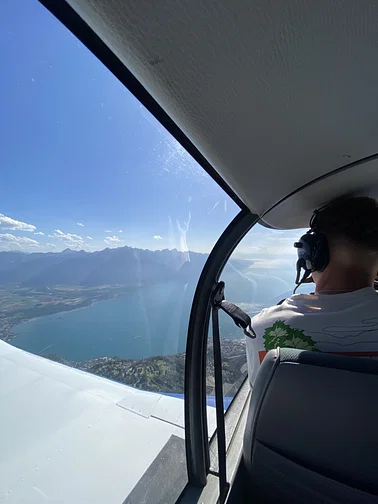 Flight over lake Geneva