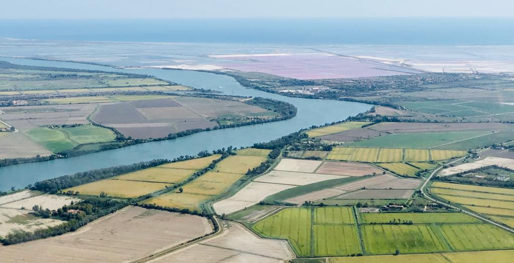 Survol du Littoral de Camargue, Stes Maries Arles en hélico