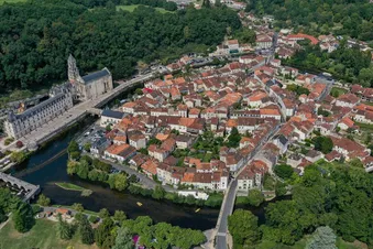 Vue aérienne de Brantôme