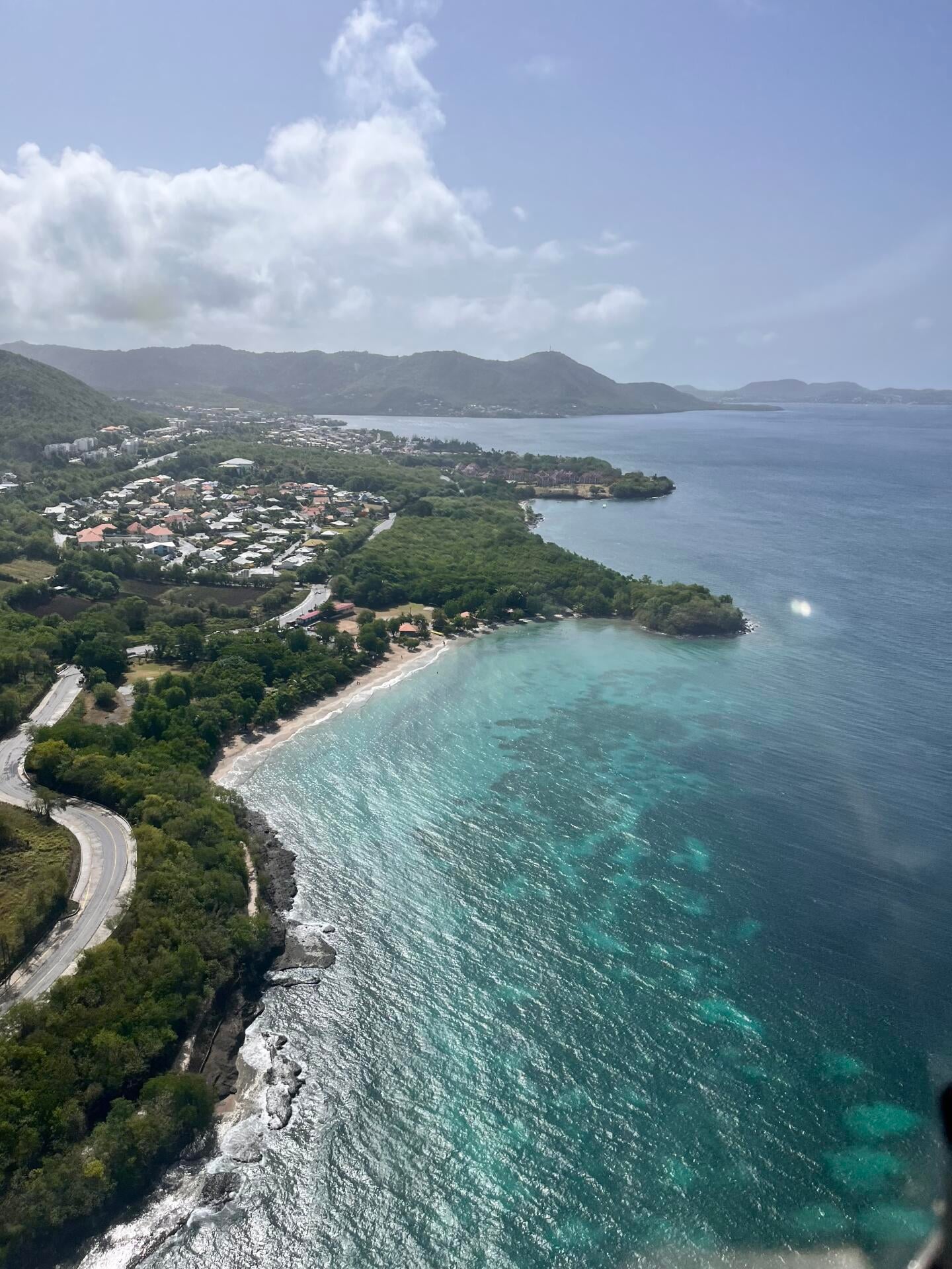 Vol local autour du sud de La Martinique