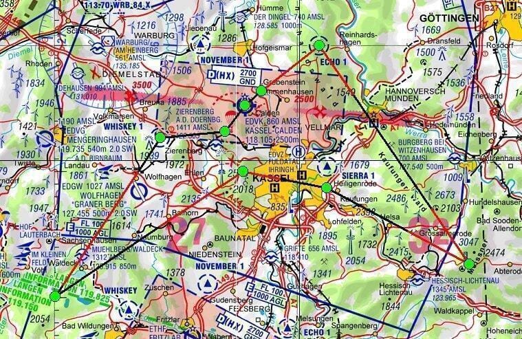 Rundflug über Kassel / Edersee / Hoher Meissner / Hann. Münd