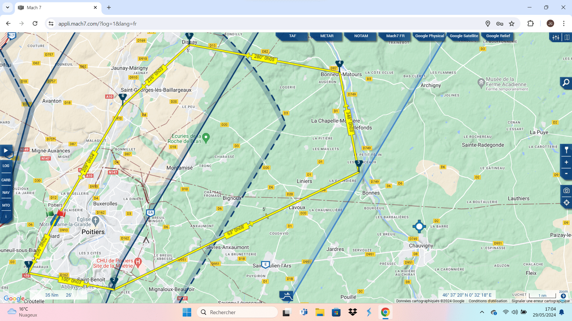 Tracé du parcours à titre indicatif et modifiable à convenance