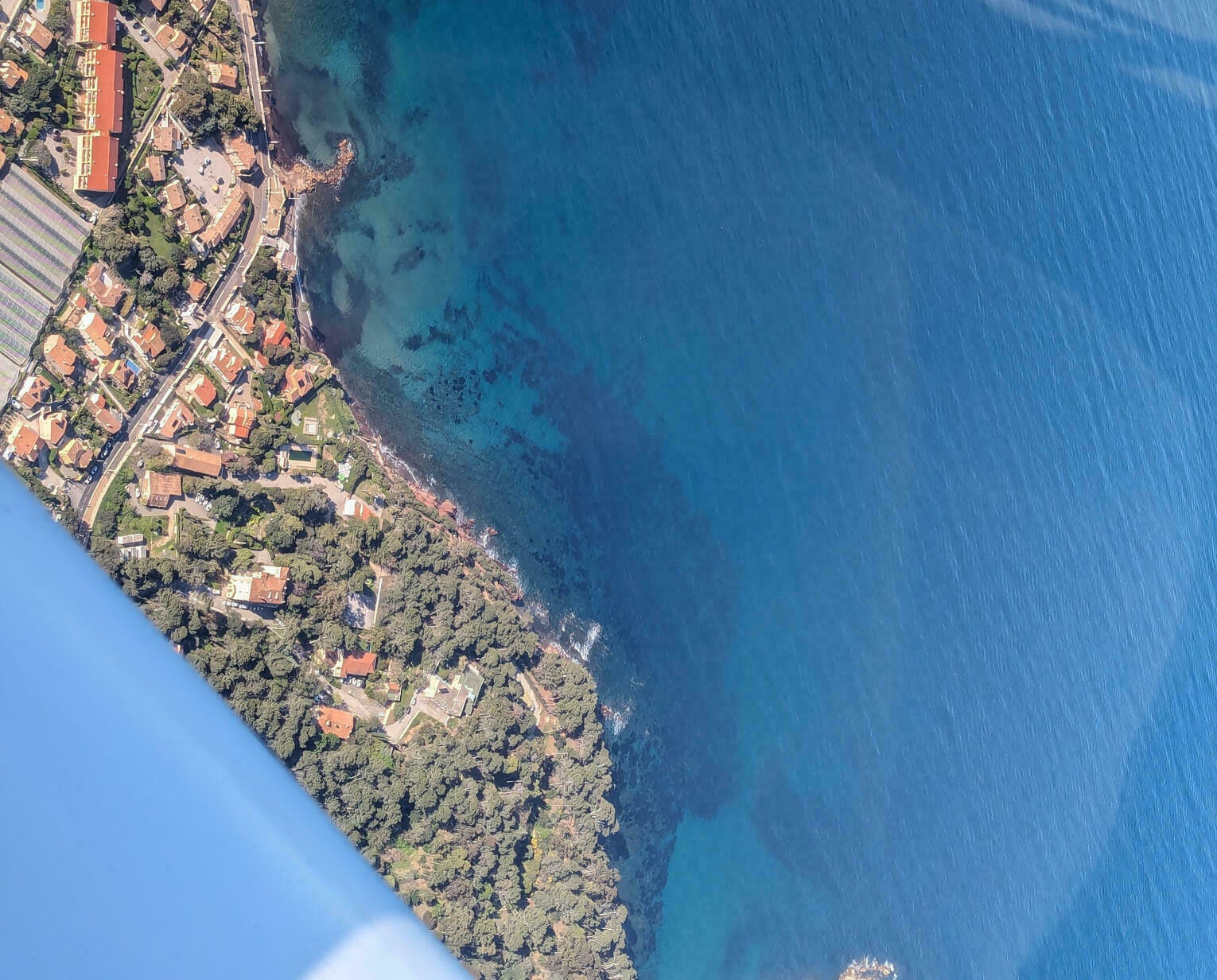 Vue aérienne de La Plage de la Garonne, Le Pradet