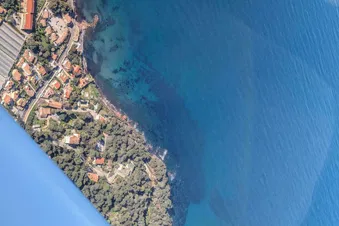 Vue aérienne de La Plage de la Garonne, Le Pradet