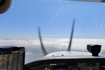 Cloud surfing VFR on top