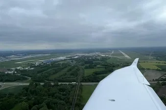 Im Anflug auf den Flughafen Hannover