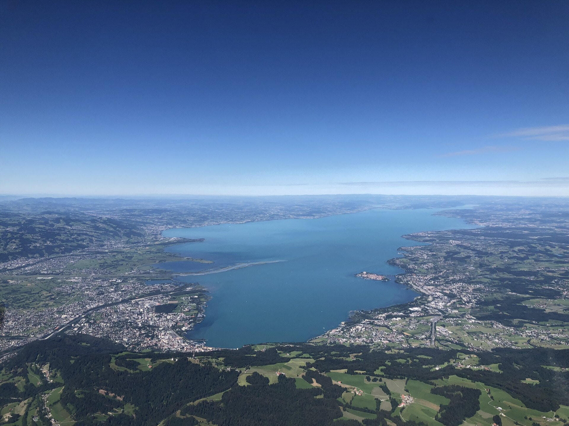 Schöner Bodensee und Rheinfall (Schweiz) Rundflug