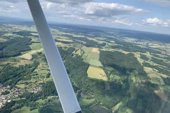 Rundflug über den Odenwald, herrliche Landschaft genießen